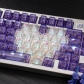 Purple Twilight Butterfly 104+32 Fog Transparent PC Pad Printing ai3D Keycaps Set Cherry Profile for Mechanical Keyboard
